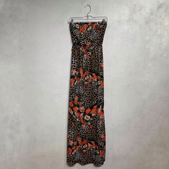 Justify Animal Print Strapless Maxi Dress Sz M - Picture 1 of 10